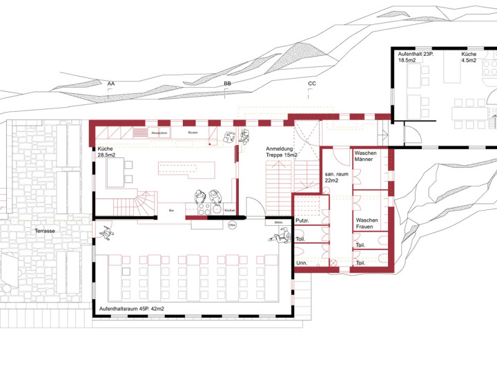 Arcollage Gaulihuette SAC Grundriss EG